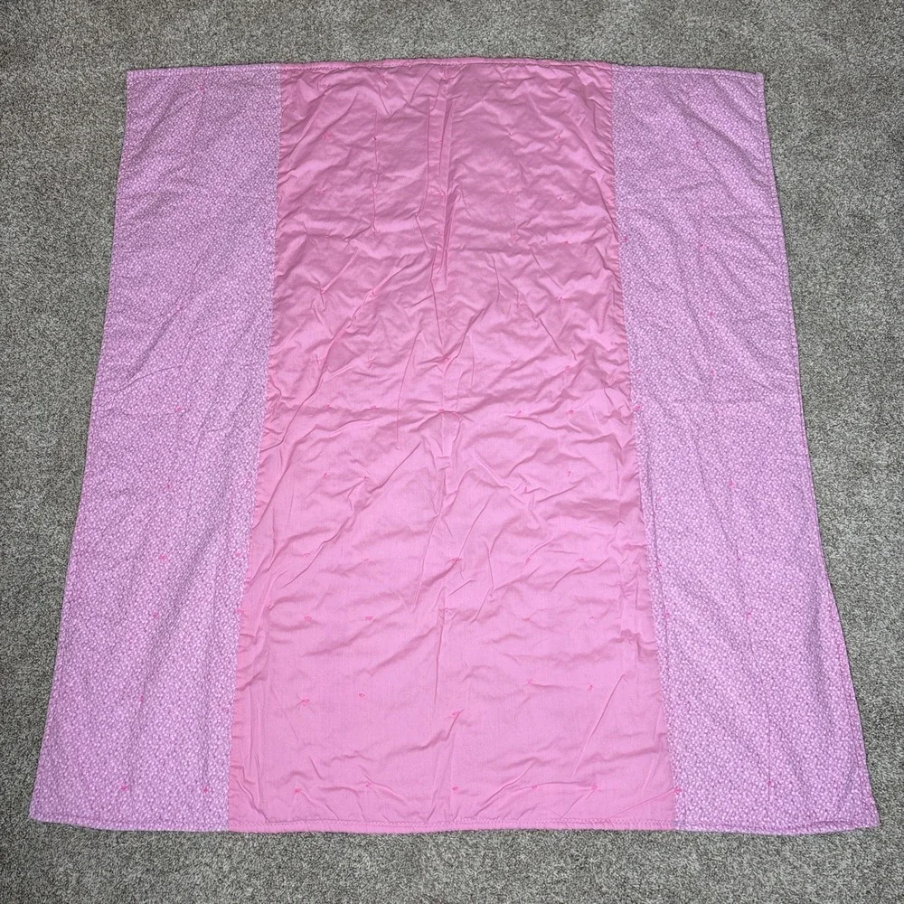 Vtg Handmade Sunbonnet Sue Appliqué Baby‎ Quilt Pink Patchwork 12 Block 44x39